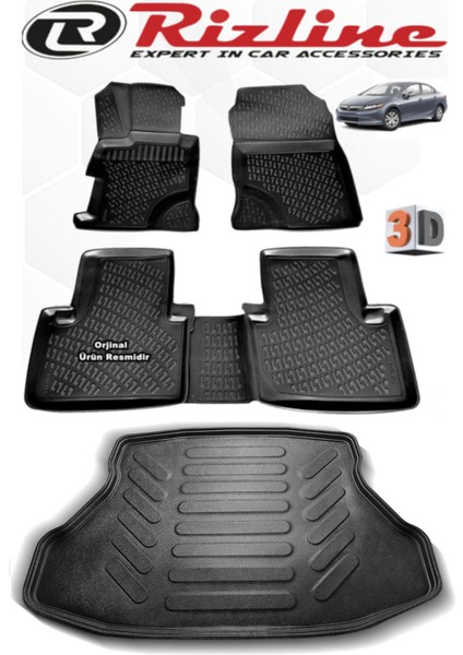 Honda Civic Sedan 2012-2015 3D Paspas+Bagaj Havuzu Seti