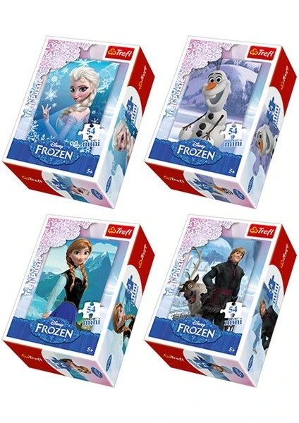 Frozen Karlar Ülkesi Mini Puzzle 54 Parçalı 4'lü Set