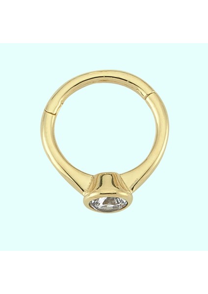 Altın Halka Piercing Tektaş 14 Ayar