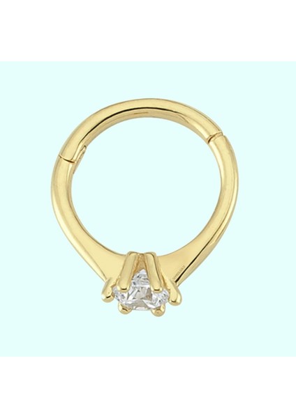 Altın Halka Piercing Tektaş 14 Ayar