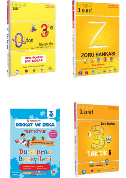 Yayınları 3. Sınıf Konu Anlatımlı-Zoru Bankası-Taktikli Soru-Dikkat Zeka Test Kitabı