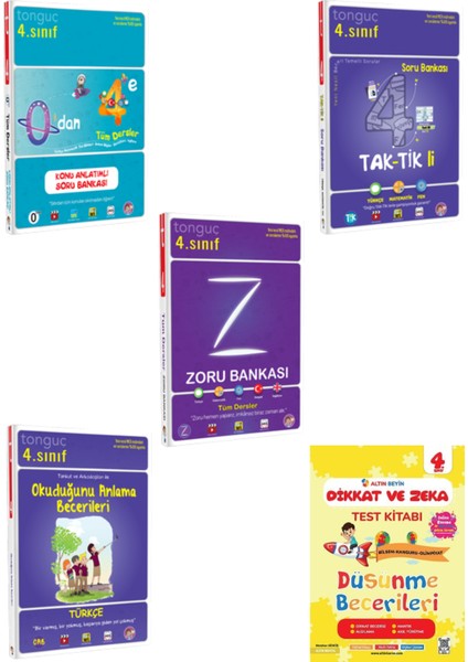 Yayınları 4. Sınıf Konu Anlatım -Zoru Bankası-Taktikli-Okuduğunu Anlama-Dikkat Zeka Test Kitabı