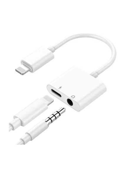 Apple iPhone Uyumlu 3.5 mm Jack Kulaklık Çevirici Lightning Aux Dönüştürücü