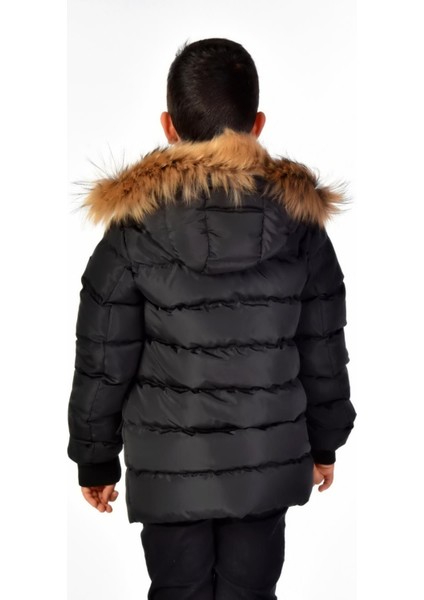 Natürel Kürklü Erkek Çocuk Şişme Mont 51246 fırsatları