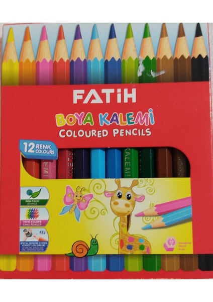 12 Li Kısa Boya Kalemi