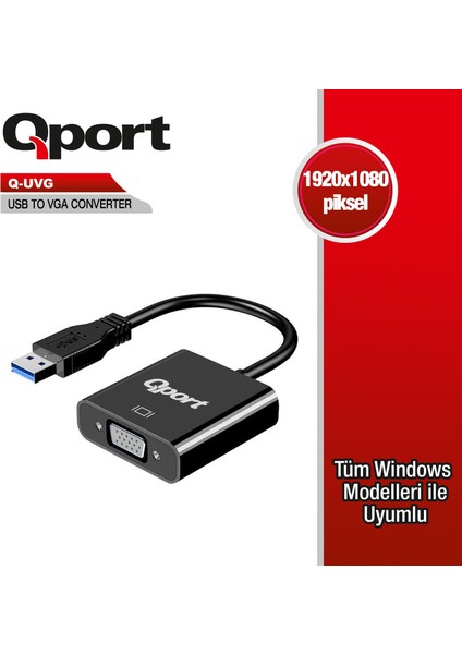 Q-Uvg 16CM Usb-Vga Çevirici