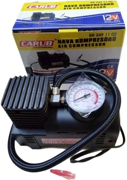 Çakmaklık Girişli Hava Kompresörü 12V 300 Psi Lastik Şişirici Pompa