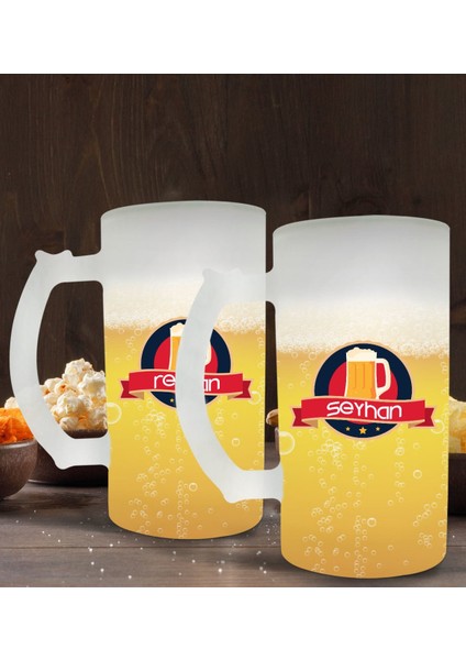 Kişiye Özel Isimli 2’li Buzlu Cam Bira Bardağı 50CL-115
