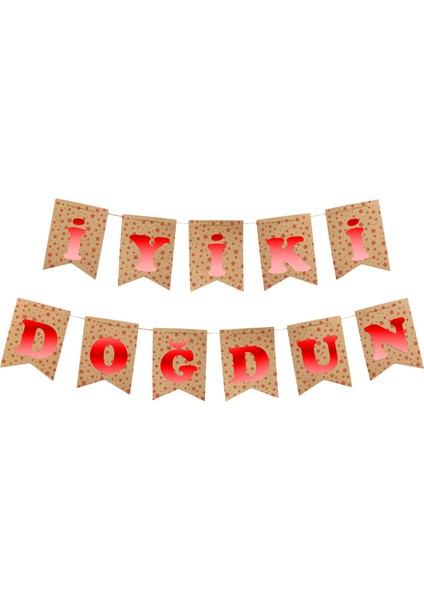 Harf Afiş Iyi Ki Doğdun Kraft Kırmızı