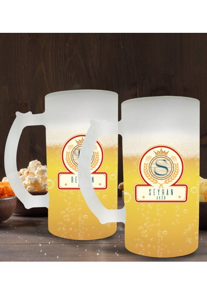Kişiye Özel Isimli 2’li Buzlu Cam Bira Bardağı 50CL-107