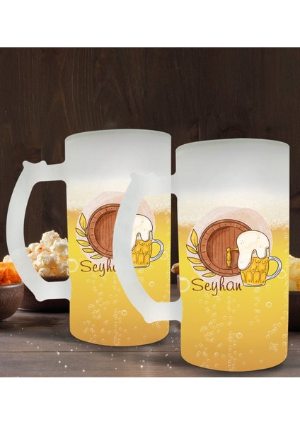 Kişiye Özel Isimli 2’li Buzlu Cam Bira Bardağı 50CL-102