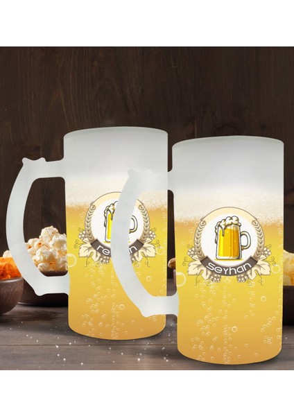 Kişiye Özel Isimli 2’li Buzlu Cam Bira Bardağı 50CL-104