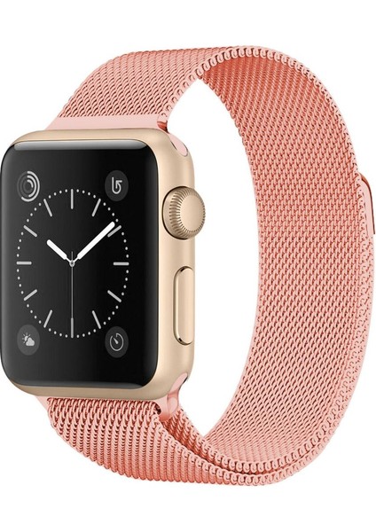 Apple Watch Uyumlu 2 3 4 5 6 7 38MM 40MM 41MM Metal Hasır Tme Kordon