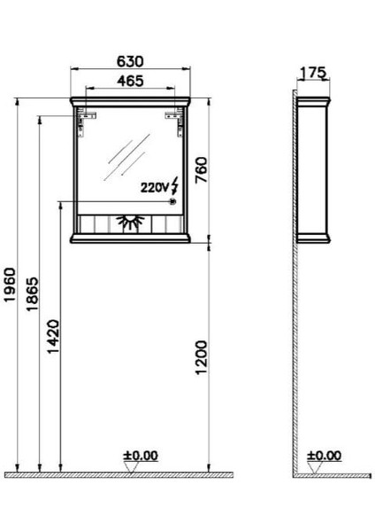 Valarte 65CM Gri Aynalı Üst Modül 62229 fiyatları