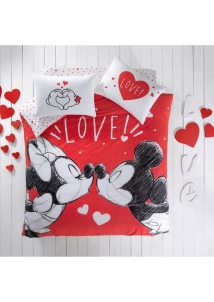 Lisanslı Minnie&mickey Lovely Çift Kişilik Nevresim Takımı