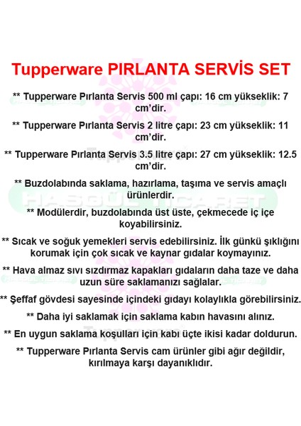 Pırlanta Servis Seti 4'lü Buzdolabı Saklama Kabı Hsgl
