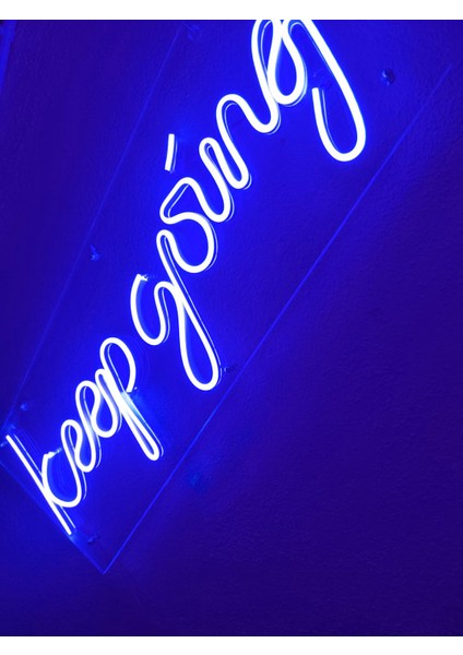 Keep Going Neon LED Duvar Yazısı Dekoratif Işıklı Gece Lambası Duvar Süsü