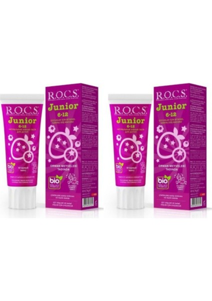 Junior 6-12 Yaş Diş Macunu Florürsüz (Yutulabilir) - Orman Meyveli 60ML (2ADET)