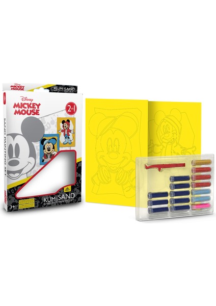 Kum Boyama Eğitici, Eğlenceli Aktivite Seti Mickey Mouse 2 Kart 1 Arada_disney Ds-47