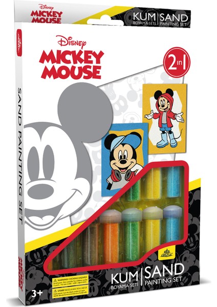 Kum Boyama Eğitici, Eğlenceli Aktivite Seti Mickey Mouse 2 Kart 1 Arada_disney Ds-47 fırsatları