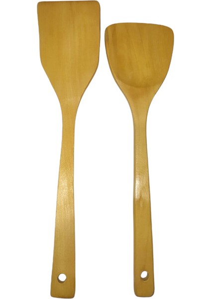 Ahşap Bambu Spatula Seti 2' Li 30,32 cm