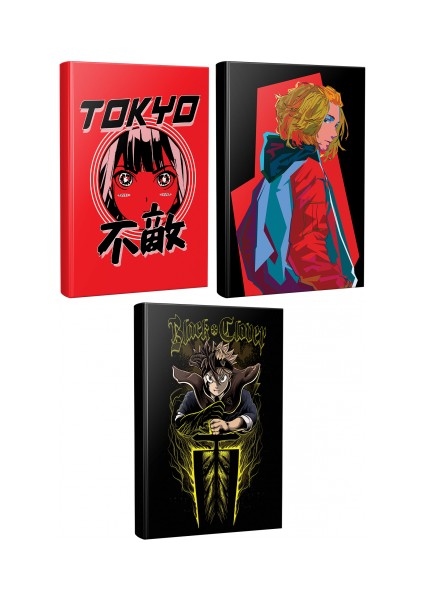 Halk Kitabevi 3 Defter Black Clover - Tokyo Revengers - Fearless