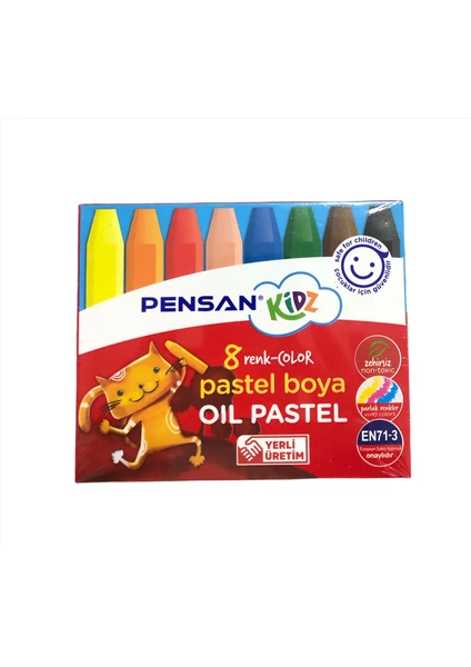 Kidz 8 Renk Yağlı Pastel Boya