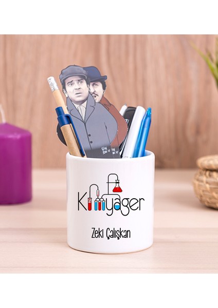 Kişiye Özel Kimyager Seramik Kalemlik