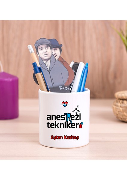 Kişiye Özel Anestezi Teknikeri Seramik Kalemlik