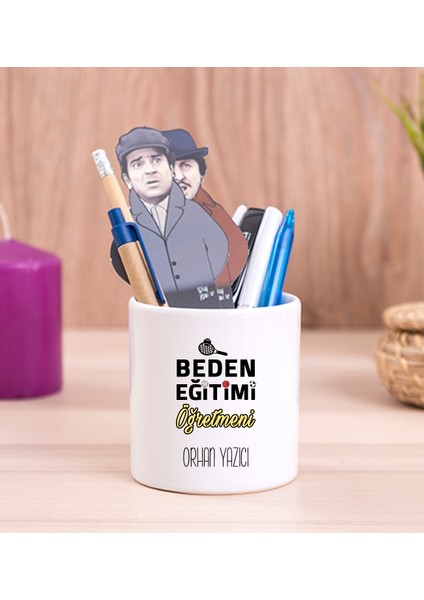 Kişiye Özel Beden Eğitimi Öğretmeni Seramik Kalemlik