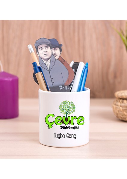 Kişiye Özel Çevre Mühendisi Seramik Kalemlik