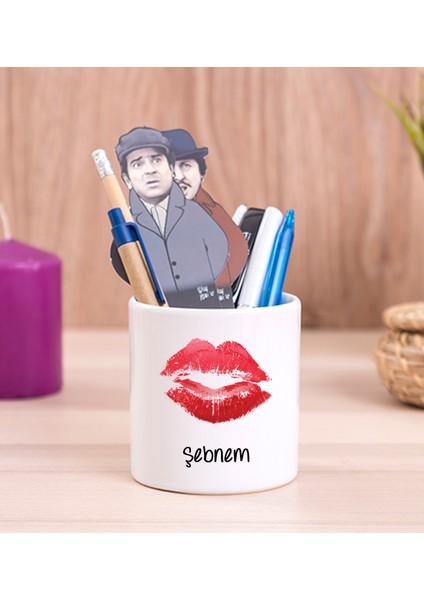 Kişiye Özel Dudak Tasarım Seramik Kalemlik