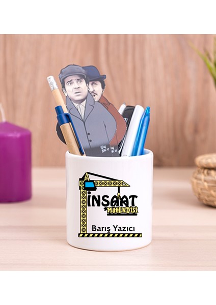 Kişiye Özel Inşaat Mühendisi Seramik Kalemlik