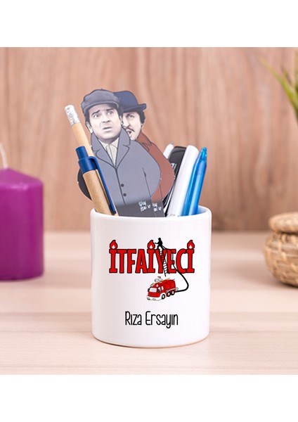 Kişiye Özel Itfaiyeci Seramik Kalemlik