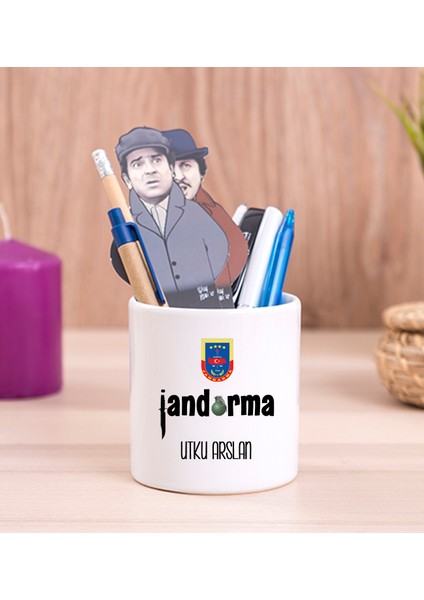 Kişiye Özel Jandarma Seramik Kalemlik