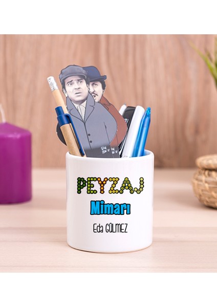 Kişiye Özel Peyzaj Mimarı Seramik Kalemlik