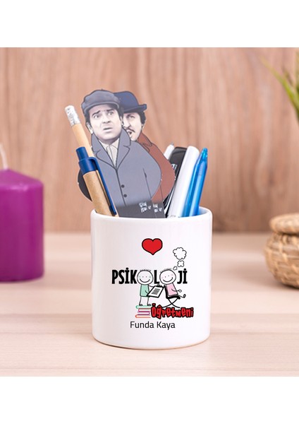 Kişiye Özel Psikoloji Öğretmeni Seramik Kalemlik