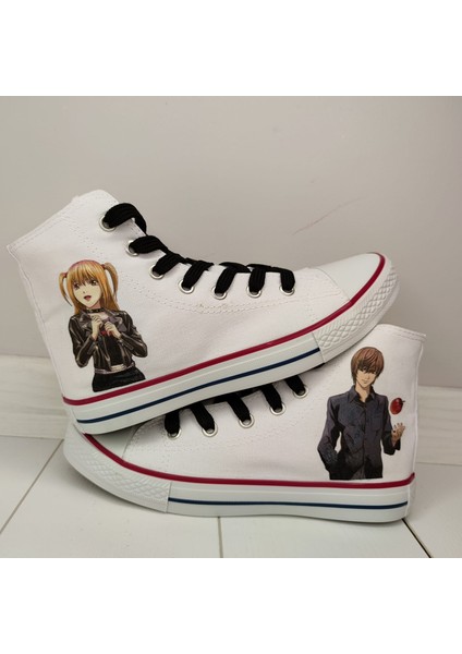 Deat Note Misa ve Light Anime Karakterli Baskılı Günlük Unisex Spor Ayakkabı Snekaer