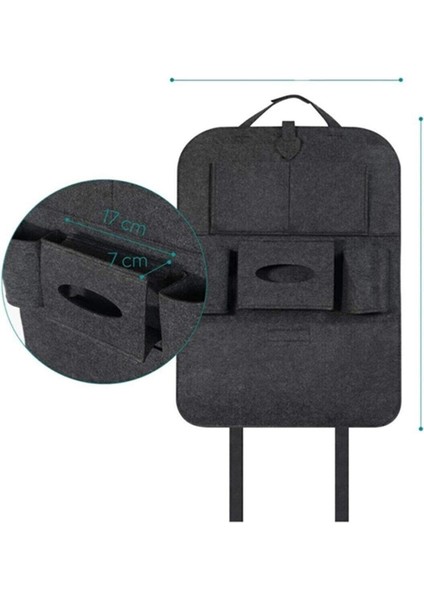 Siyah Keçe Oto Koltuk Arkası Düzenleyici Araba Araç Içi Organizer