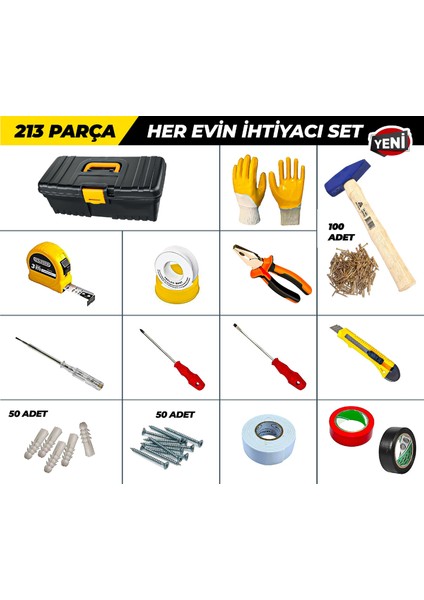 246 Parça Akülü Vidalama Ve El Aleti Seti Dolu Takım Çantası 13" -Her Evin Ihtiyacı fırsatları