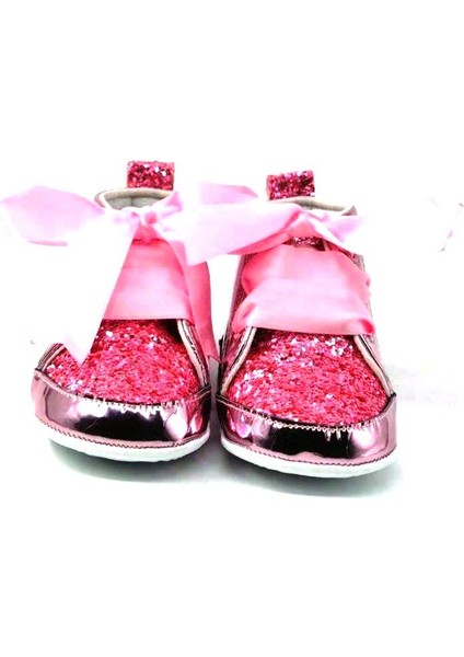 Pembe Simli Bebek Ayakkabısı