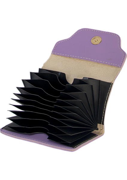Yıkama Deri Mini Akordiyon Kartlık LD217