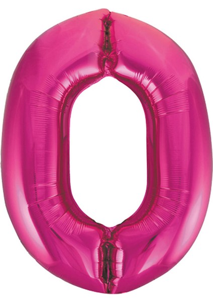 0 Rakam Pembe Folyo Balon 40 cm