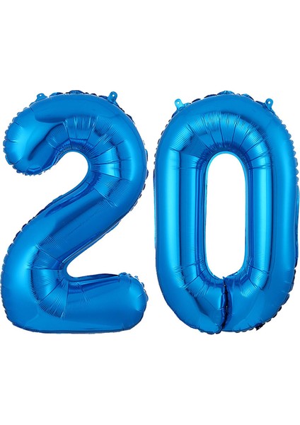 20.yaş Folyo Balon Seti Mavi 40 cm fiyatları