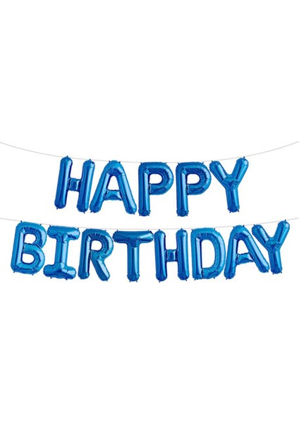 Happy Birthday Mavi Folyo Balon Set