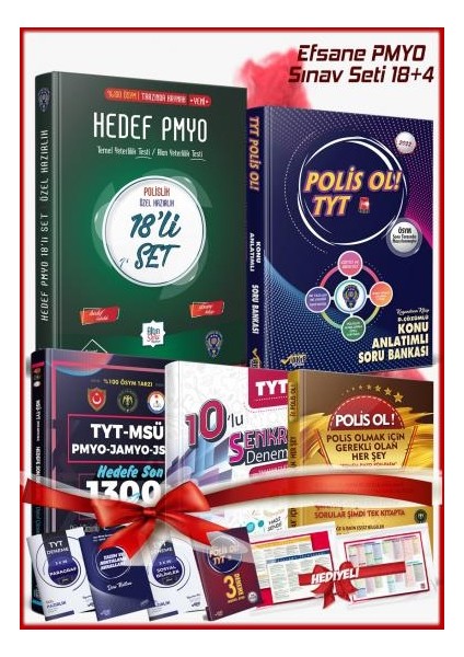 Liyakat Yayınları Sınav Kazandıran 5’li Full Pmyo Sınav Seti 18+4 (18’li Efsane Altın Set + Polisol TYT + Hedef 1300 Soru Bankası + Senkron TYT Deneme + Polisol Rehber)