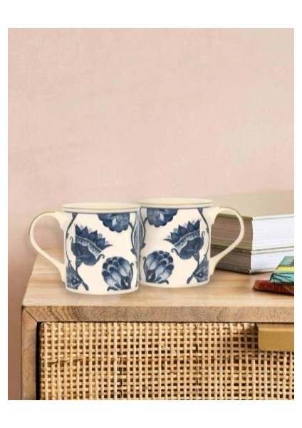 Fleur Mavi Stoneware 2'li 280CC Kupa Seti Kutulu KPA0035