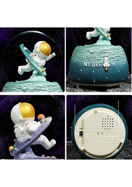 Astronot Temalı Büyük Boy Püskürtmeli Müzikli Işıklı Kar Küresi modelleri