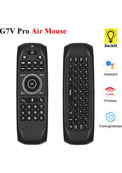 G7v Arkadan Aydınlatmalı Sesli Rus Mini Klavye Gyroskope Ir Öğrenme 2.4g Kablosuz Uzaktan G7v Pro Android Tv Kutusu Için Pro Hava Vs Mx3 (Yurt Dışından)