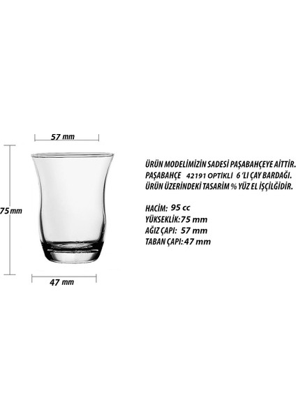 42191 Kesme Dekor Çay Bardaği 12 Ade fırsatları